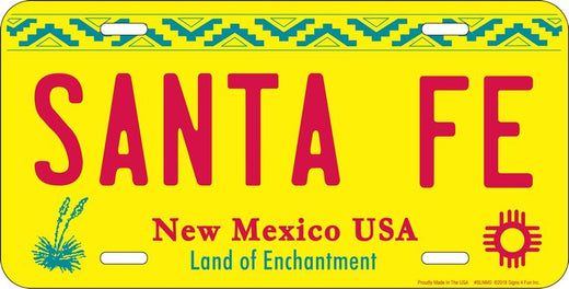 Signs 4 Fun Parody License Plate | NM Santa Fe | 12 x 6 Decorative License Plate | Decoration Plate for Vehicle/Wall | Man Cave Decorations | Made in The USA