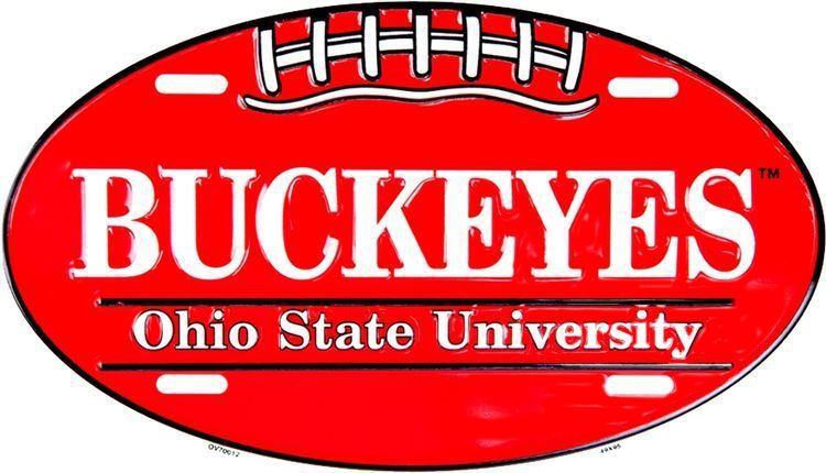 Signs 4 Fun SLO70012 Ohio State Buckeyes Oval License Plate, Red