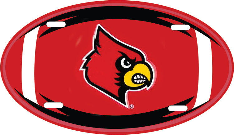 Signs 4 Fun SLO70026 University of Louisville Cardinals Oval License Plate, Red
