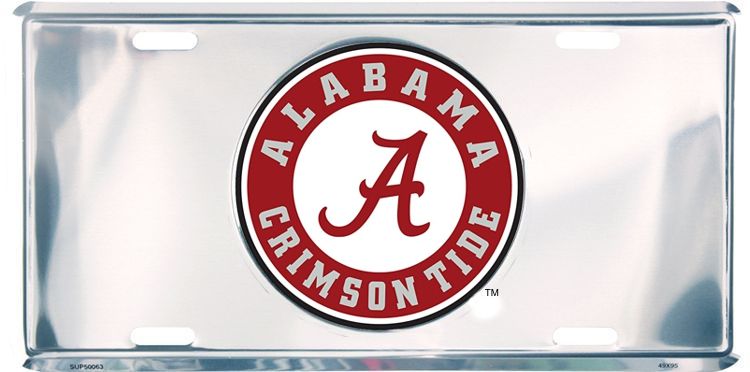 Signs 4 Fun Parody License Plate | Alabama Crimson Ride Polished | 12 x 6 Decorative License Plate | Decoration Plate for Vehicle/Wall | Man Cave Decorations | Made in The USA