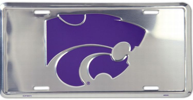 Signs 4 Fun Parody License Plate | K State Univ. Wildcats Polished | 12 x 6 Decorative License Plate | Decoration Plate for Vehicle/Wall | Man Cave Decorations | Made in The USA