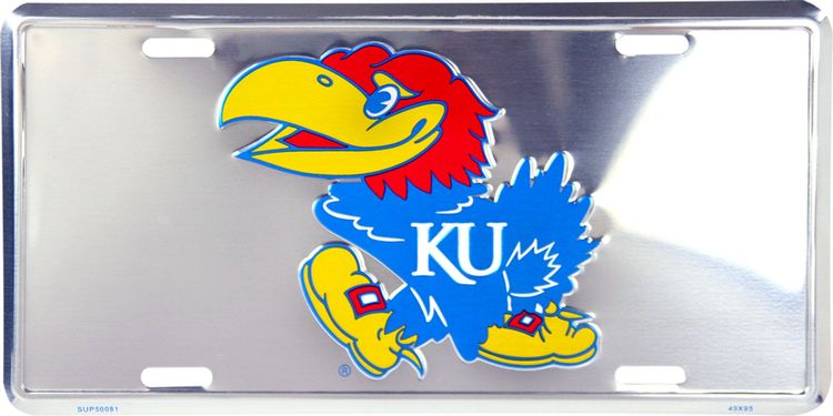 Hangtime University of Kansas - Kansas Jayhawks Super Stock License Plate 6 x 12