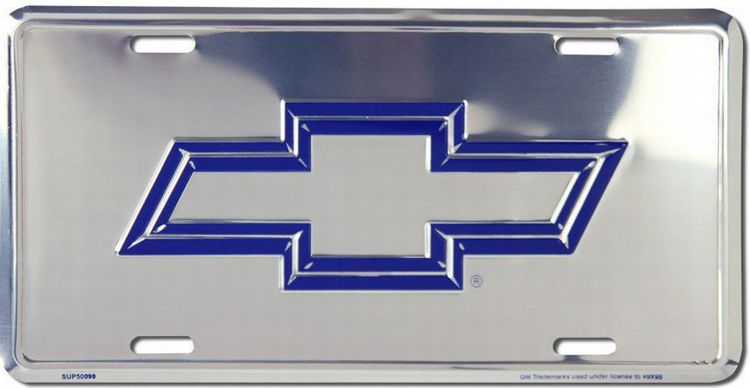 Signs 4 Fun Parody License Plate | Chevy Blue Polished | 12” x 6”