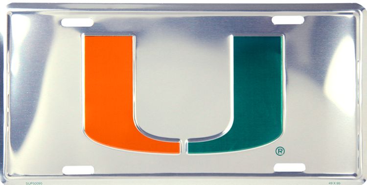 Signs 4 Fun Parody License Plate | Univ. of Miami Polished | 12 x 6 Decorative License Plate