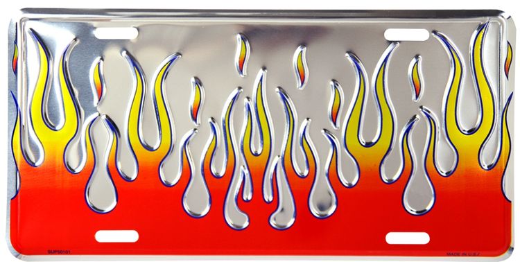 Signs 4 Fun Parody License Plate | Flames Polished | 12 x 6 Decorative License Plate | Decoration Plate for Vehicle/Wall | Man Cave Decorations | Made in The USA