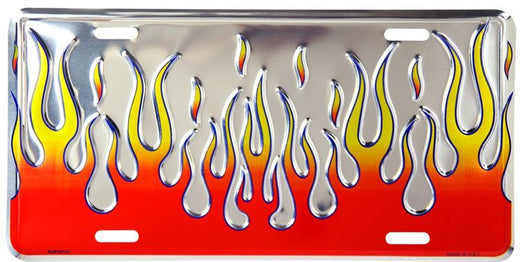 Signs 4 Fun Parody License Plate | Flames Polished | 12 x 6 Decorative License Plate | Decoration Plate for Vehicle/Wall | Man Cave Decorations | Made in The USA