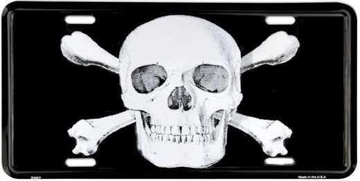 Signs 4 Fun Parody License Plate | Skull & X Bones | 12 x 6 Decorative License Plate | Decoration Plate for Vehicle/Wall | Man Cave Decorations | Made in The USA