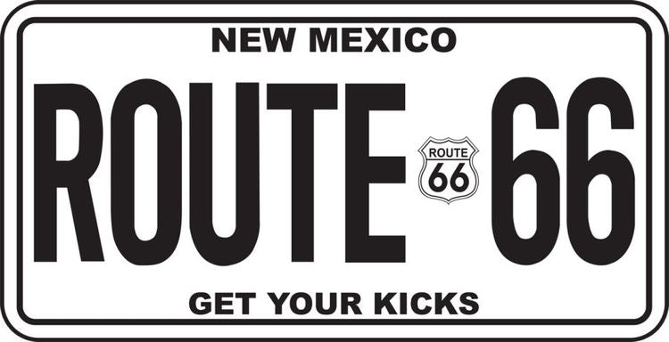 Signs 4 Fun Parody License Plate | Route 66 NM B&W | 12 x 6 Decorative License Plate | Decoration Plate for Vehicle/Wall | Man Cave Decorations | Made in The USA