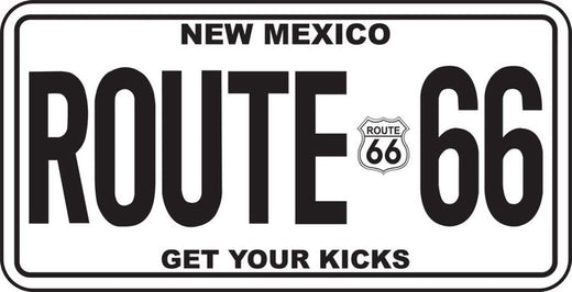 Signs 4 Fun Parody License Plate | Route 66 NM B&W | 12 x 6 Decorative License Plate | Decoration Plate for Vehicle/Wall | Man Cave Decorations | Made in The USA