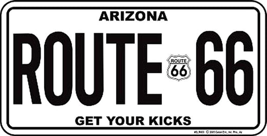 Signs 4 Fun Parody License Plate | Route 66 AZ B&W | 12 x 6 Decorative License Plate | Decoration Plate for Vehicle/Wall | Man Cave Decorations | Made in The USA