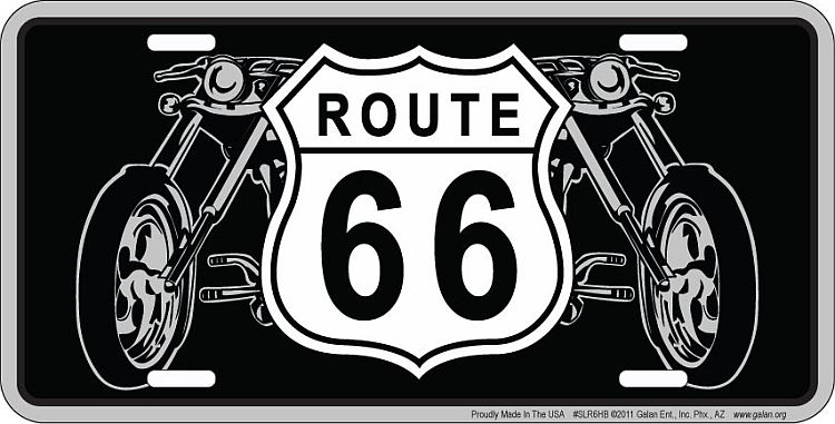 Signs 4 Fun Parody License Plate | Shield & Bikes Route 66 | 12 x 6 Decorative License Plate | Decoration Plate for Vehicle/Wall | Man Cave Decorations | Made in The USA