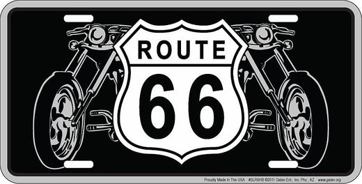 Signs 4 Fun Parody License Plate | Shield & Bikes Route 66 | 12 x 6 Decorative License Plate | Decoration Plate for Vehicle/Wall | Man Cave Decorations | Made in The USA