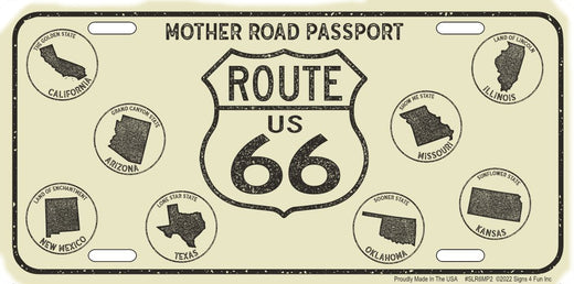 Signs 4 Fun Parody License Plate - 66 Passport - 12 x 6 Decorative License Plate Wall Decor - Decoration Plate Man Cave + Garage - Made in The USA