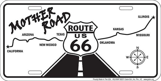 Signs 4 Fun Parody License Plate | Route 66 Mother Road Map