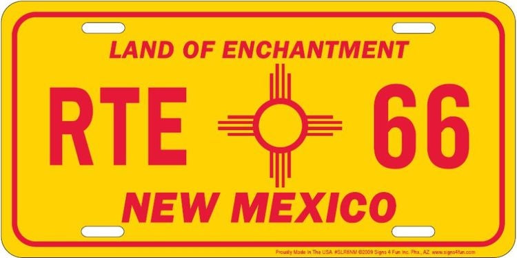 Signs 4 Fun Parody License Plate | Route 66 New Mexico | 12” x 6” Decorative License Plate | Decoration Plate for Vehicle/Wall | Man Cave Decorations | Made in The USA