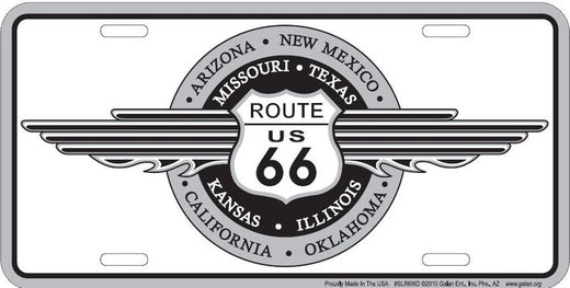 Signs 4 Fun Parody License Plate - Route 66 Round Wings - 12 x 6 Decorative License Plate Wall Decor - Decoration Plate Man Cave + Garage - Made in The USA
