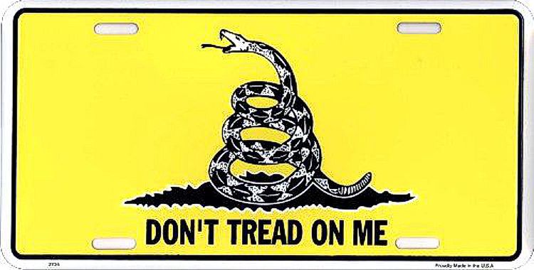 Signs 4 Fun Parody License Plate - Don t Tread on Me - 12 x 6 Decorative License Plate Wall Decor - Decoration Plate Man Cave + Garage - Made in The USA