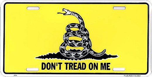 Signs 4 Fun Parody License Plate - Don t Tread on Me - 12 x 6 Decorative License Plate Wall Decor - Decoration Plate Man Cave + Garage - Made in The USA