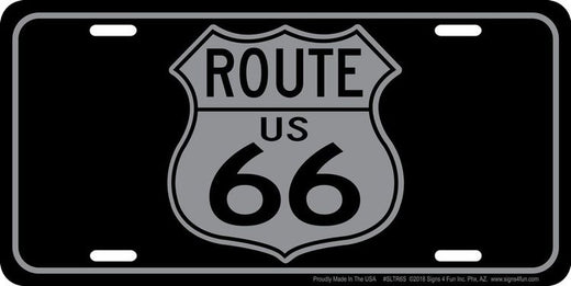 Signs 4 Fun Parody License Plate - Route 66 Tactical Shield - 12 x 6 Decorative License Plate Wall Decor - Decoration Plate Man Cave + Garage - Made in The USA