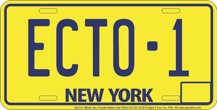 Signs 4 Fun Parody License Plate - Ghostbusters - 12 x 6 Decorative License Plate Wall Decor - Decoration Plate Man Cave + Garage - Made in The USA