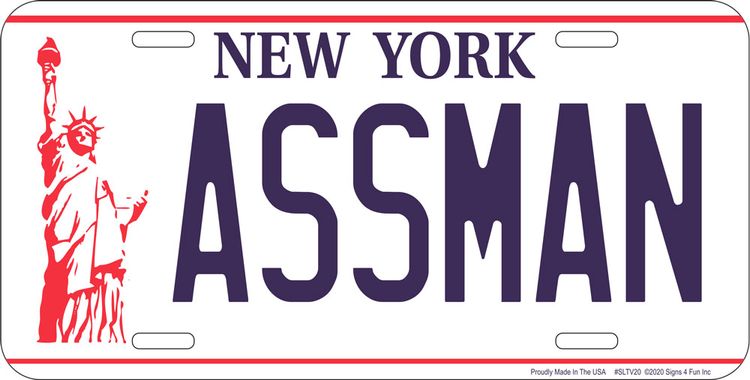 Signs 4 Fun Parody License Plate - Assman - 12 x 6 Decorative License Plate Wall Decor - Decoration Plate Man Cave + Garage - Made in The USA