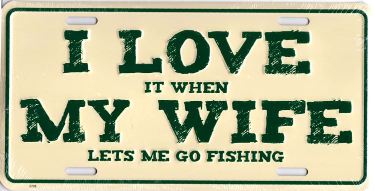 Signs 4 Fun Parody License Plate - I Love My Wife - 12 x 6 Decorative License Plate Wall Decor - Decoration Plate Man Cave + Garage - Made in The USA