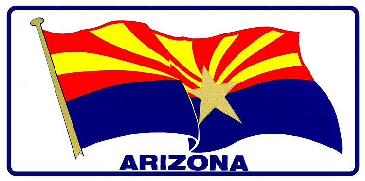 Signs 4 Fun Parody License Plate - AZ Waving Flag - 12 x 6 Decorative License Plate Wall Decor - Decoration Plate Man Cave + Garage - Made in The USA