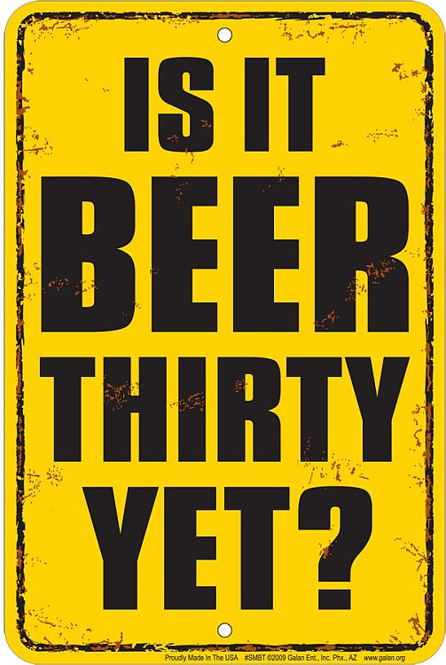 Signs 4 Fun Decorative Parking Sign | Beer Thirty | 8 x12 | Embossed Aluminum Sign | Made in the USA | SMBT