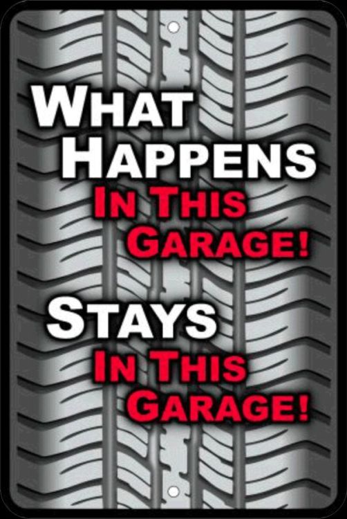 Signs 4 Fun Decorative Parking Sign | Garage Happens | 8 x12 | Embossed Aluminum Sign | Made in the USA | SMM2