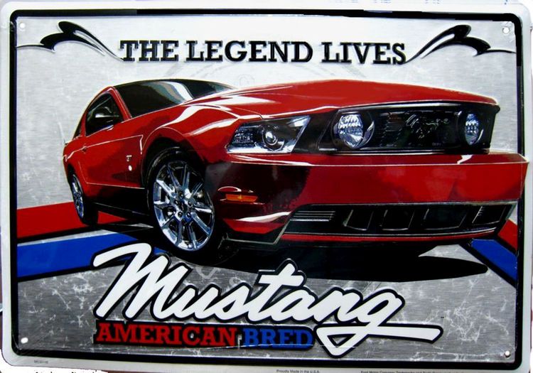 Signs 4 Fun Decorative Parking Sign | Ford Mustang Legend | 12 x16 | Embossed Aluminum Sign | Made in the USA | SP30138