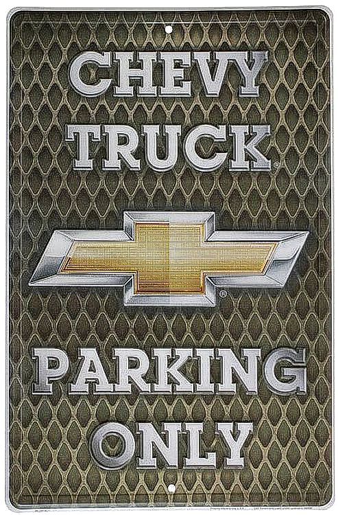 Signs 4 Fun Decorative Parking Sign | Chevy | 12 x16 | Embossed Aluminum Sign | Made in the USA | SP30140