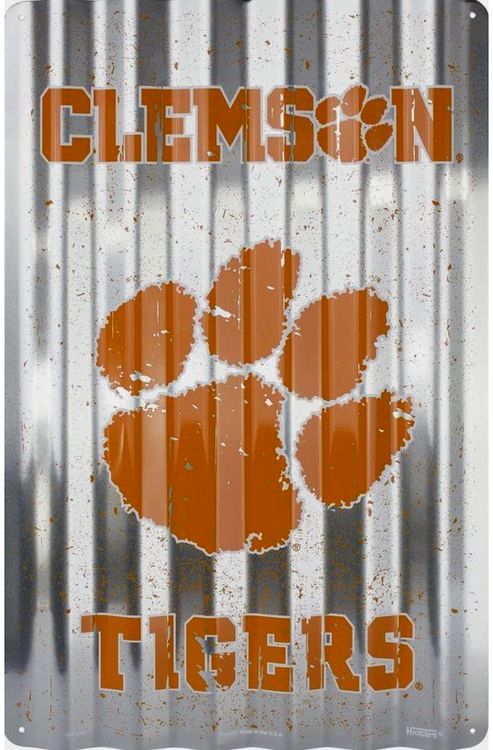 Signs 4 Fun SP32006 Clemson Tigers Corrugated Large Sign, Orange