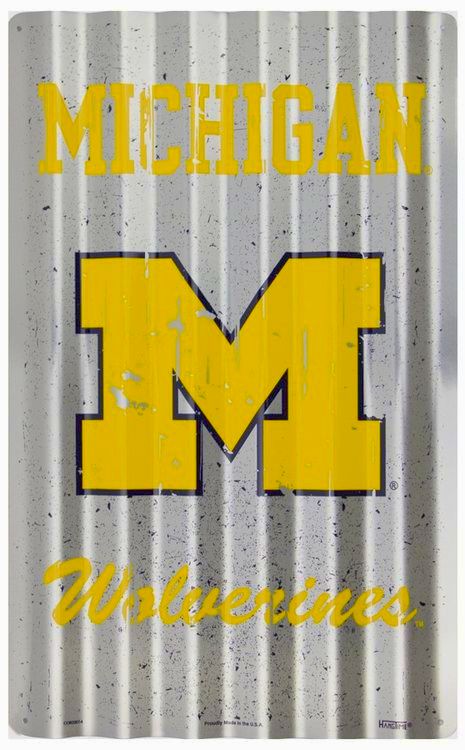 Signs 4 Fun SP32014 Michigan University Wolverines Corrugated Large Sign, Yellow