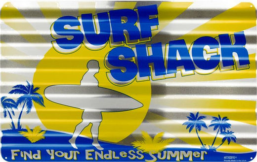 Signs 4 Fun SP32031 Surf Shack Corrugated Large Sign, Yellow