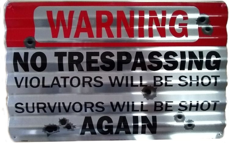Signs 4 Fun SP32035 No Trespassing Corrugated Large Sign, Red