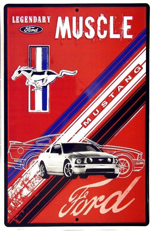 Signs 4 Fun Decorative Parking Sign | Ford Mustang Muscle | 12 x 18 | Embossed Aluminum Sign | Made in the USA | SPAFMM