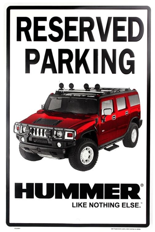 Signs 4 Fun Decorative Parking Sign | Hummer | 12 x 18 | Embossed Aluminum Sign | Made in The USA | SPAH