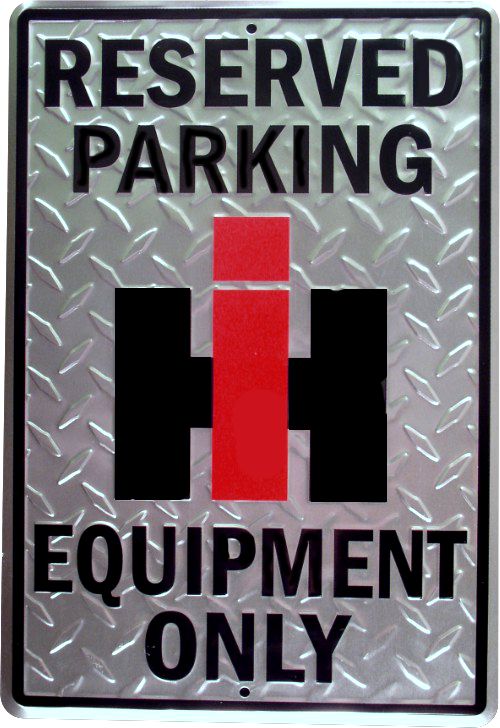 Signs 4 Fun Decorative Parking Sign | Int'l Equip | 12 x 18 | Embossed Aluminum Sign | Made in the USA | SPAIH