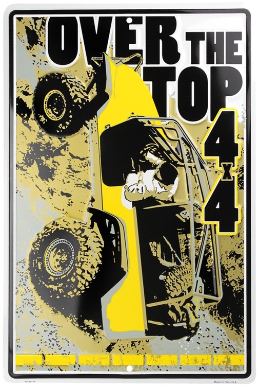 Signs 4 Fun Decorative Parking Sign | Over The Top | 12 x 18 | Embossed Aluminum Sign | Made in the USA | SPAJ44