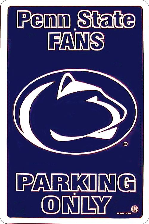 Signs 4 Fun Decorative Parking Sign | Penn State Fans | 12” x 18” | Embossed Aluminum Sign | Made in the USA | SPCPAS