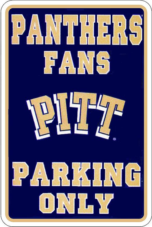 Signs 4 Fun Decorative Parking Sign | Pittsburgh Univ. Panther | 12 x 18 | Embossed Aluminum Sign | Made in the USA | SPCPPA