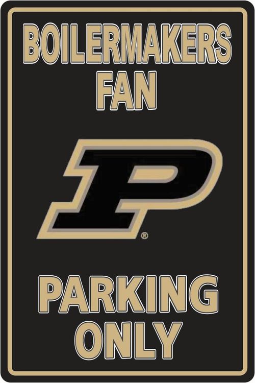 Signs 4 Fun Decorative Parking Sign | Purdue Univ. Boilermakers | 12” x 18” | Embossed Aluminum Sign | Made in the USA | SPCPUR