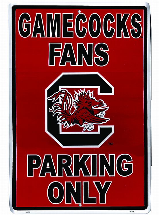 Signs 4 Fun Decorative Parking Sign | SC Univ. Gamecock | 12” x 18” | Embossed Aluminum Sign | Made in the USA | SPCUSC