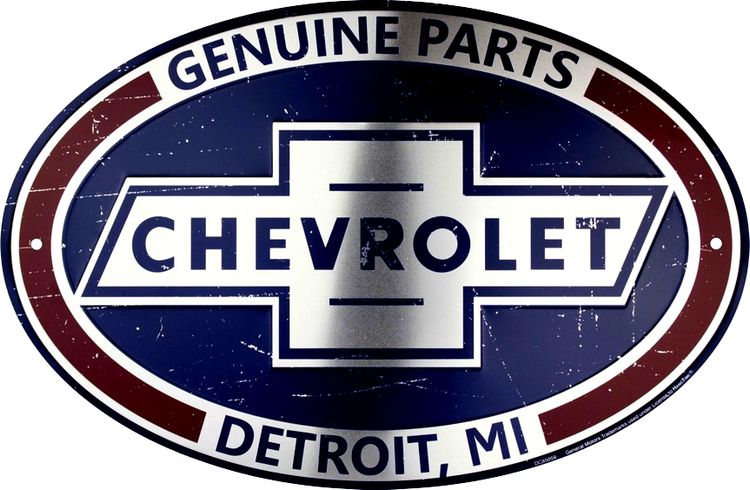 Signs 4 Fun Decorative Parking Sign | Chevrolet Oval | 12 x 18 | Embossed Aluminum Sign | Made in the USA | SPOA59
