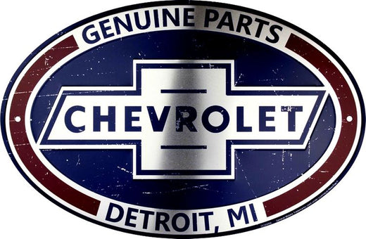 Signs 4 Fun Decorative Parking Sign | Chevrolet Oval | 12 x 18 | Embossed Aluminum Sign | Made in the USA | SPOA59