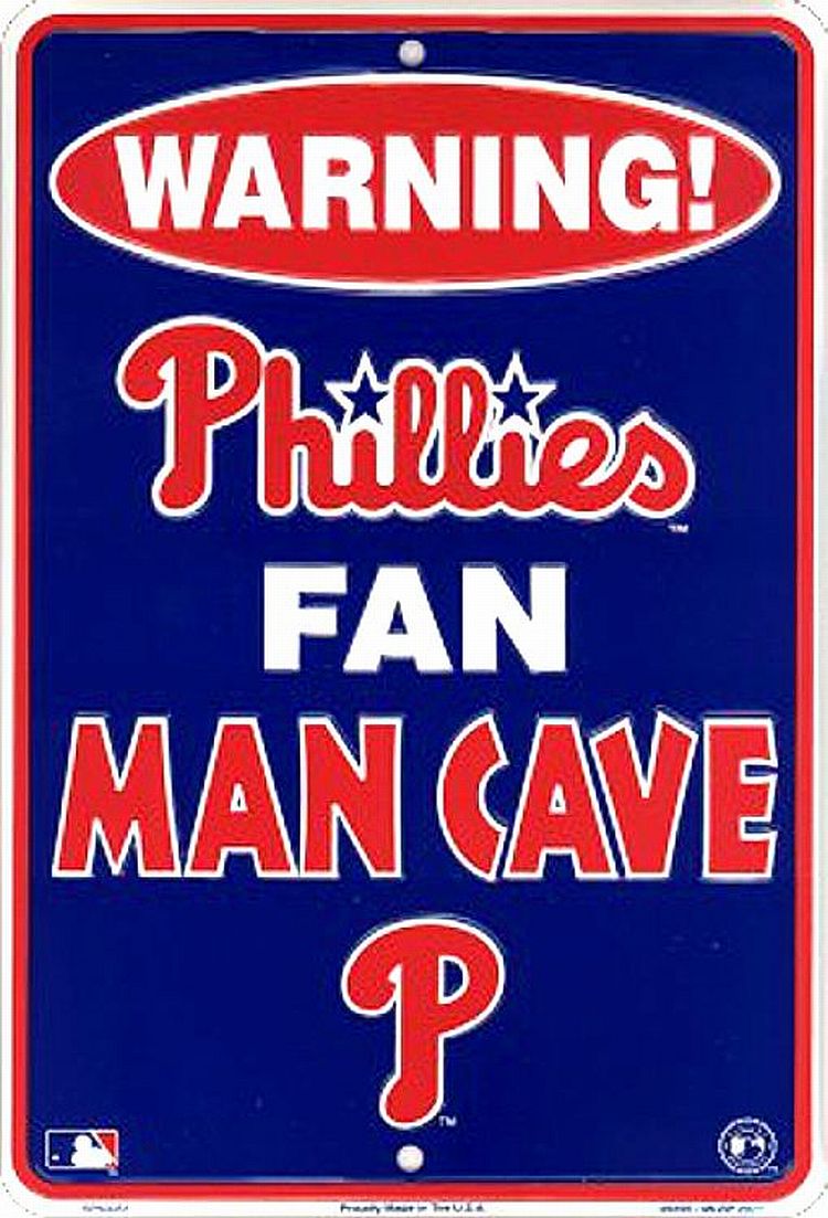 Signs 4 Fun Decorative Parking Sign | Phillies Fan Man Cave | 8 x 12 | Embossed Aluminum Sign | Made in the USA | SPS80051