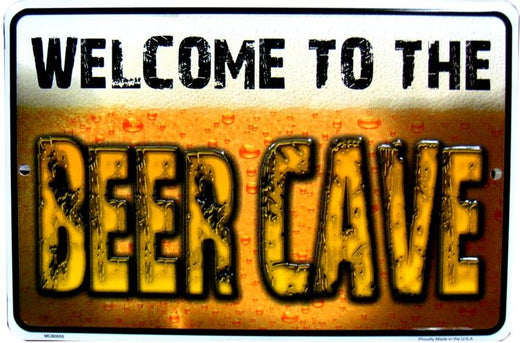Signs 4 Fun Decorative Parking Sign | Welcome Beer Cave | 8 x 12 | Embossed Aluminum Sign | Made in the USA | SPS80055