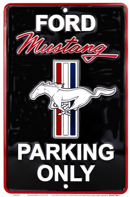 Ford Mustang Parking Only Sign Black
