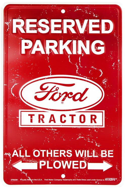 Signs 4 Fun Decorative Parking Sign | Ford Tractor | 8” x 12” | Embossed Aluminum Sign | Made in the USA | SPS80081