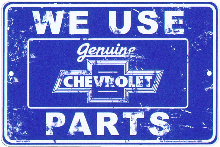 Signs 4 Fun Decorative Parking Sign | Chevy Parts | 8 x 12 | Embossed Aluminum Sign | Made in the USA | SPSACP